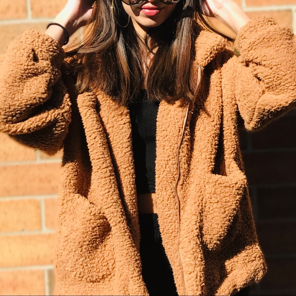 Fleece fuzzy jacket